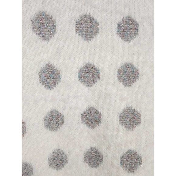 MODCLOTH Metallic Rainbow Polka Dot Ivory Sweater pullover top - Picture 3 of 8